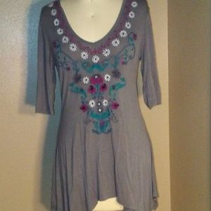 Grey CAITE Tunic 50% Viscous 50% Spandex Small